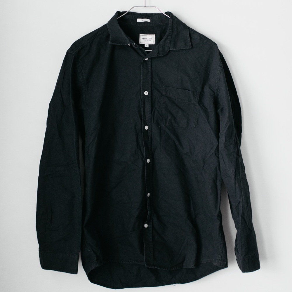 Frank & Oak Black Button Down Shirt - The Jasper - Size L